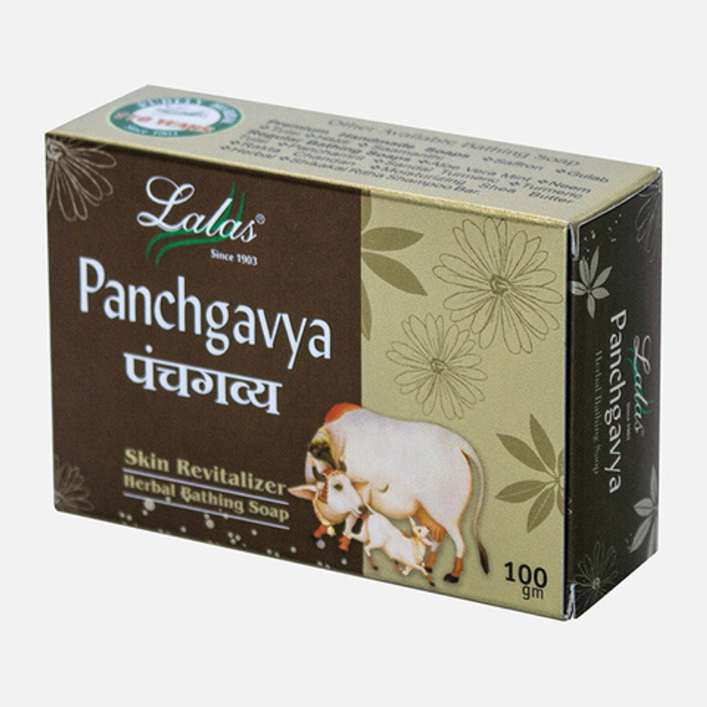 Мыло Lalas Panchgavya Дары Священной Коровы, травяное, 100 гр.