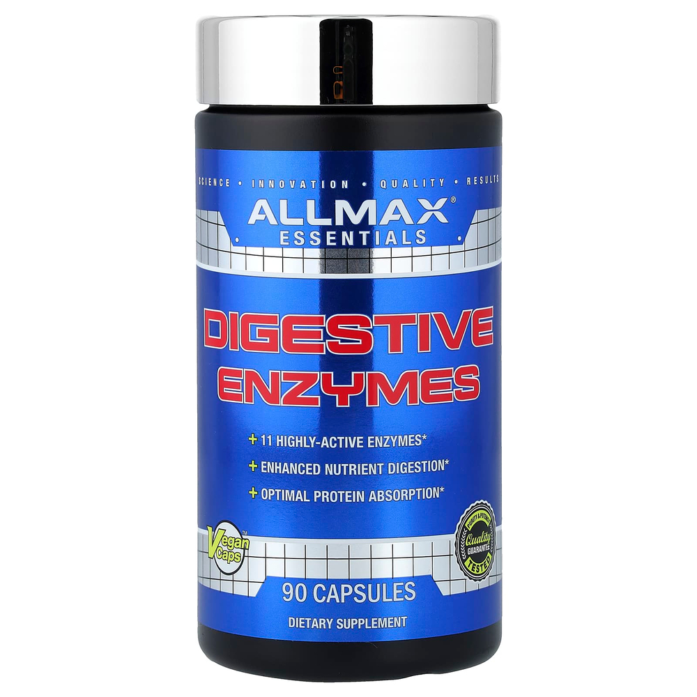 ALLMAX, Essentials, пищеварительные ферменты, 90 капсул