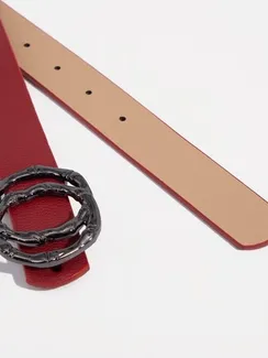 Ремень женский, ширина - 2,8 см, пряжка металл, цвет бордовый