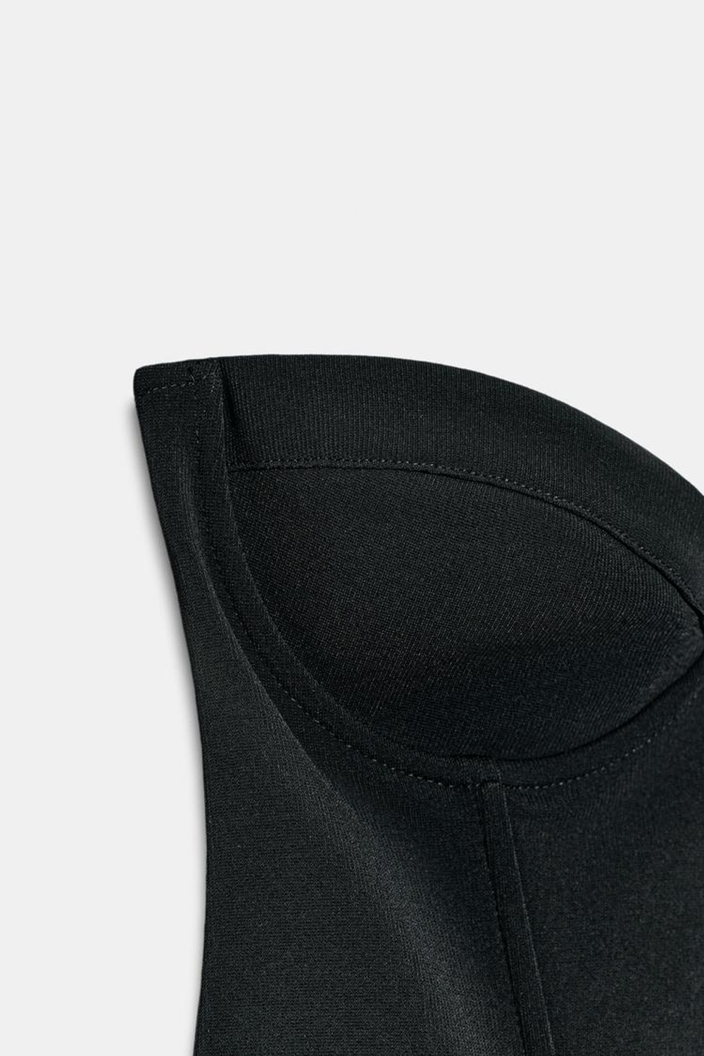 ZARA ЭЛАСТИЧНЫЙ ТРИКОТАЖНЫЙ КОРСЕТ, ЧЕРНЫЙ