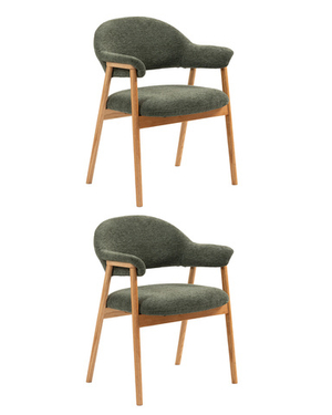 Стул обеденный Tavu с деревянными ножками зеленый 2 шт.