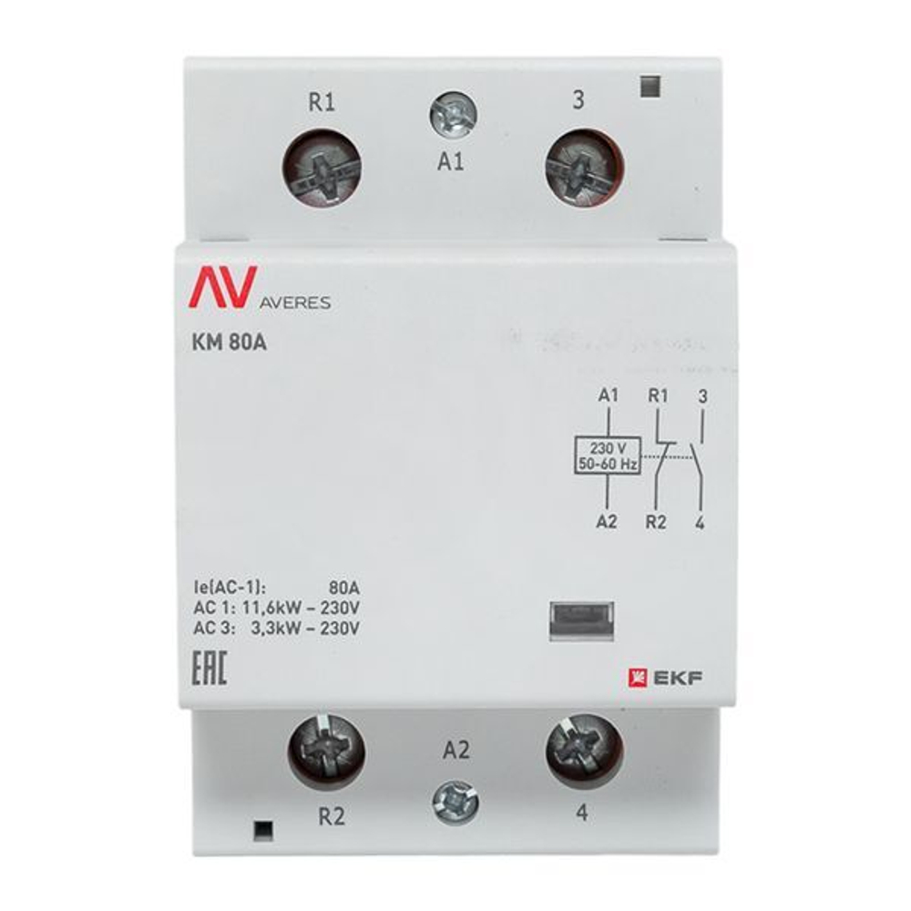 Контактор модульный EKF km-av-3-80-11-230V