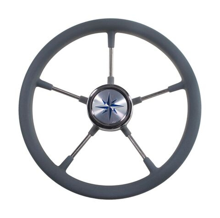 Рулевое колесо RIVA RSL обод серый, спицы серебряные д. 360 мм