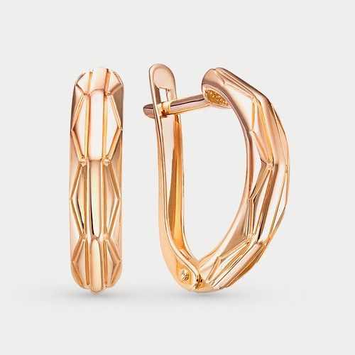 Женские серьги без вставок из розового золота 585 пробы (арт. 2206377)