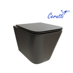 Унитаз MAIELLA Aria MB подвесной безободковый черный матовый, ТЕРМООБЖИГ (не плёнка) CT9163 Ceruttispa (500х350х320)