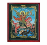 Шеврон икона "Архангел Михаил" на липучке, 8x10 см