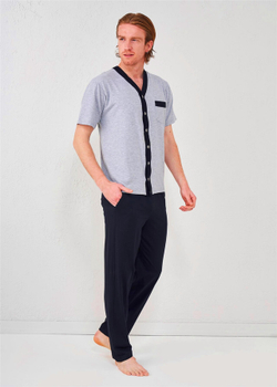 RELAX MODE / Пижама мужская мужская со штанами и рубашкой хлопок - 10705