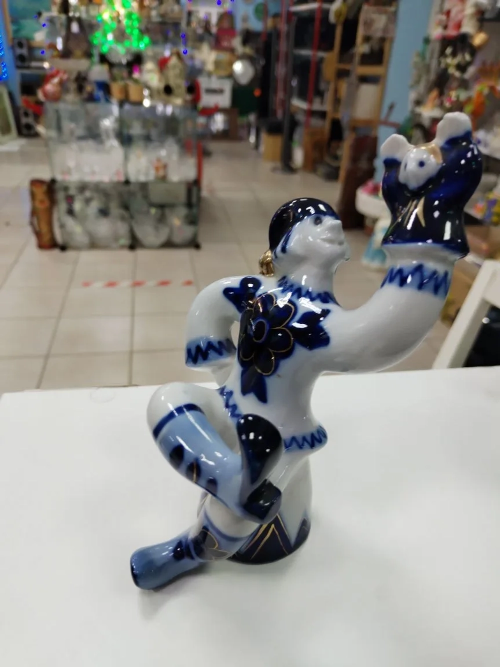 Статуэтка Скоморох с куклой СССР Бронницы 1970-198