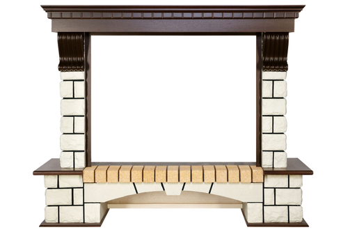 Портал Royal Flame Pierre Luxe - Темный дуб / Белый (Высота 1095мм)