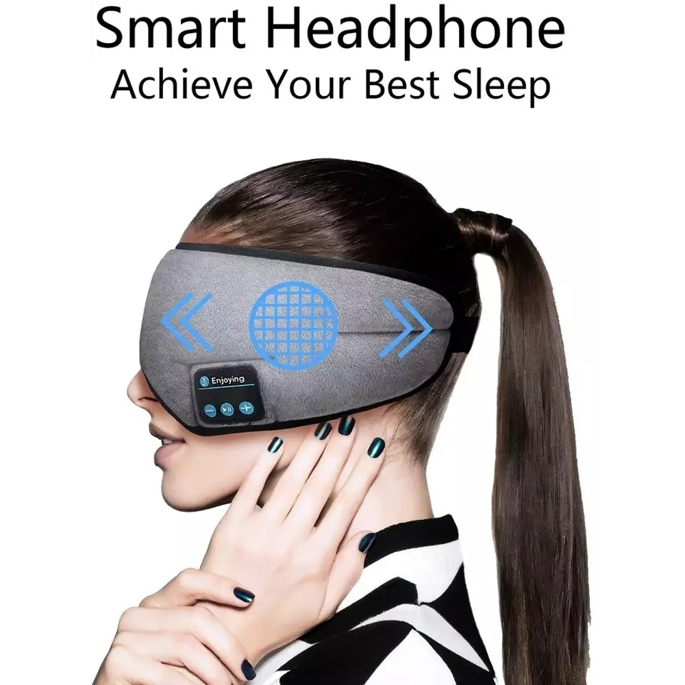 Беспроводные наушники, повязка для сна с микрофоном, Маска для глаз, Bluetooth повязка на голову, HORO - Wireless Music Goggles "HR-01"