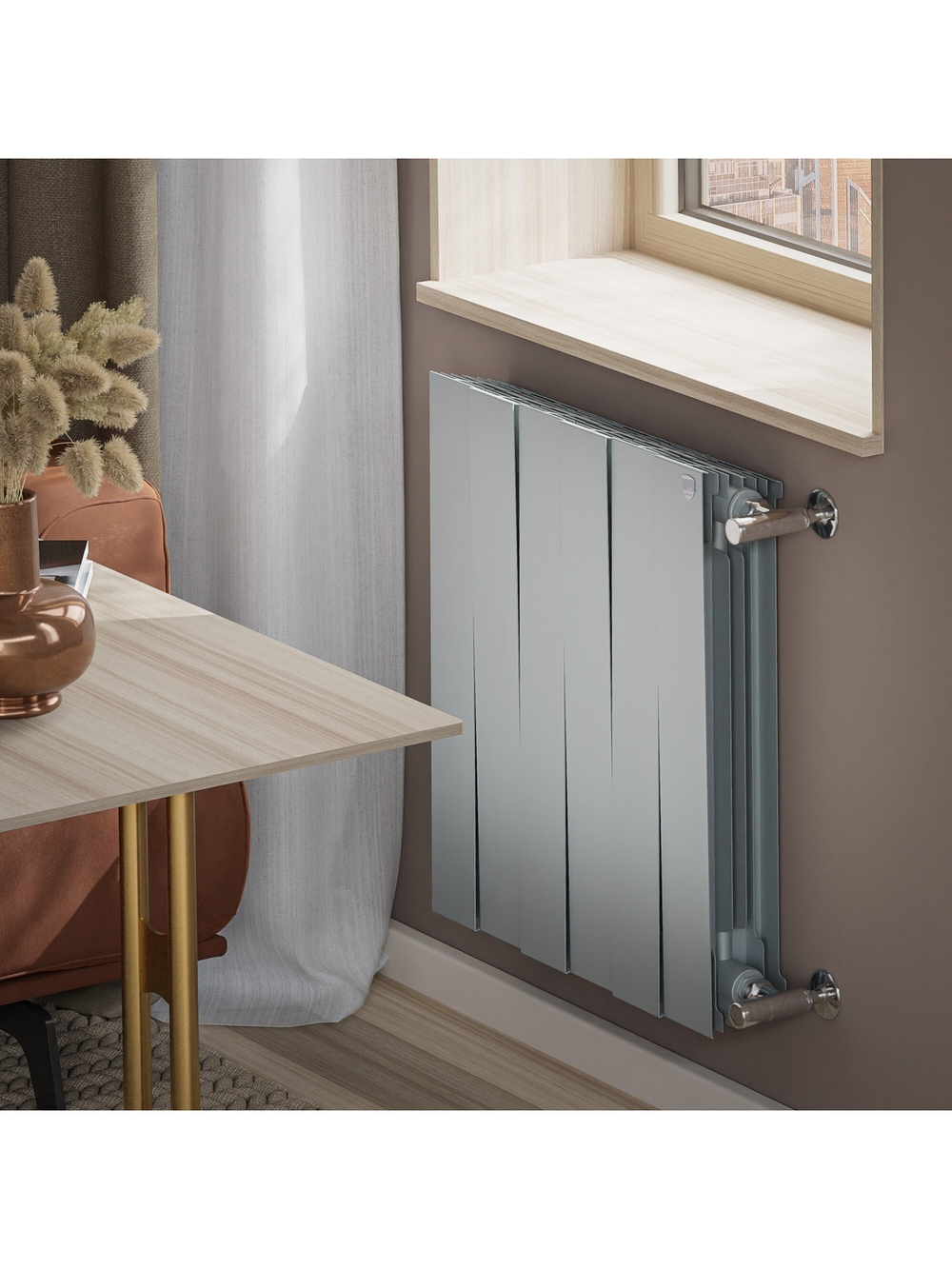 Радиатор биметаллический Royal Thermo PianoForte 500 Серебристый - 6 секц.