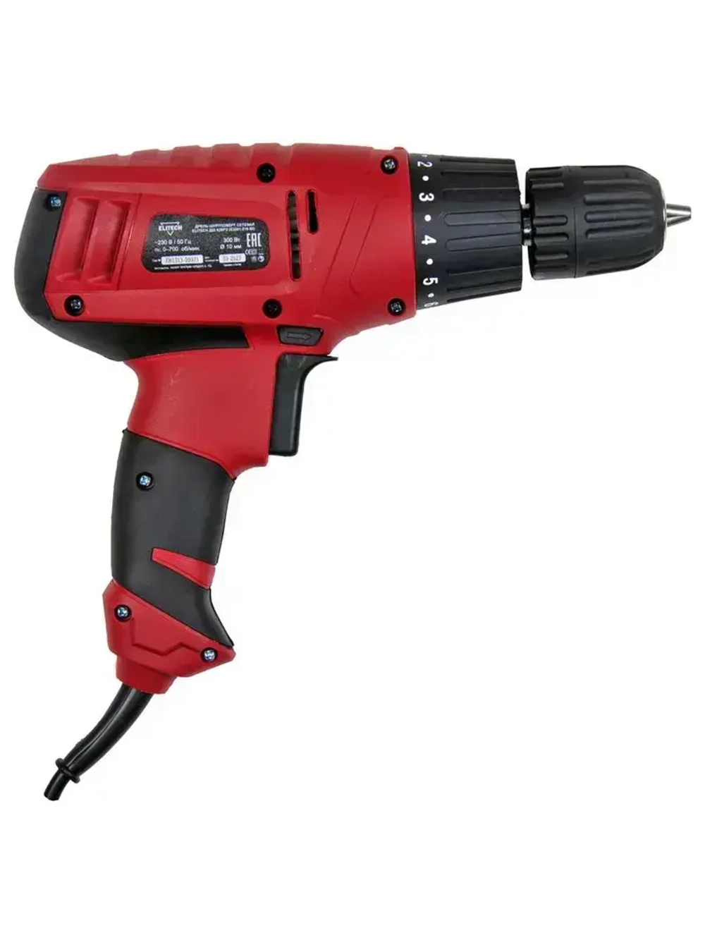 Шуруповерт сетевой Elitech ДМ ДШ 028РЭ, дрель-шуруповерт сетевая 300Вт, 25Нм максимальный крутящий момент