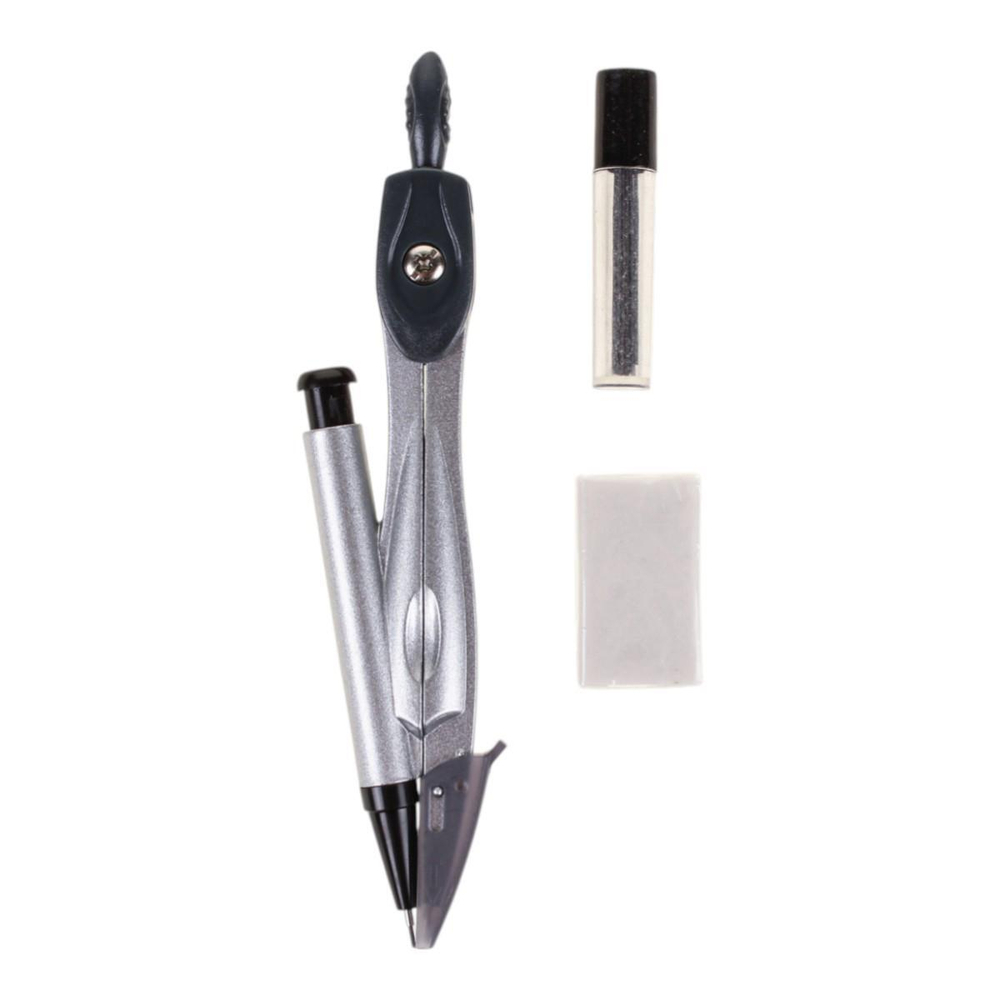 Готовальня 7 пред:циркуль металлич, грифели, ластик, 4 линейки, пласт.футляр