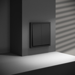 Перекрестный переключатель встраиваемый VOLTUM S70 двухклавишный 10А, (черный матовый)