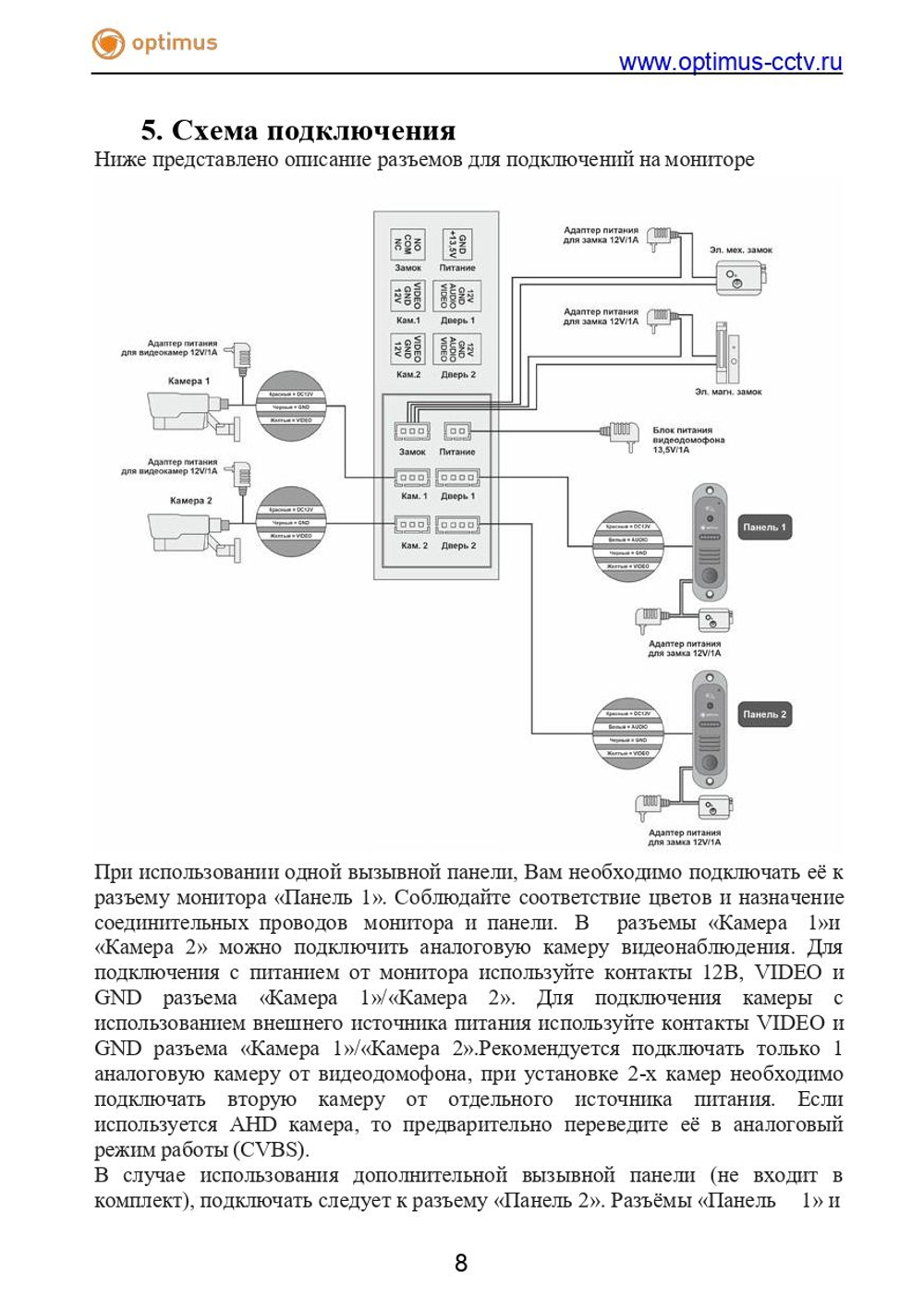 Комплект видеодомофона Optimus Leader 2.0 IK-7.0 (b+b)