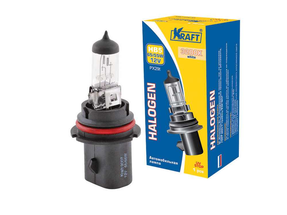 Автолампа 12V HB5 65/55W Kraft
