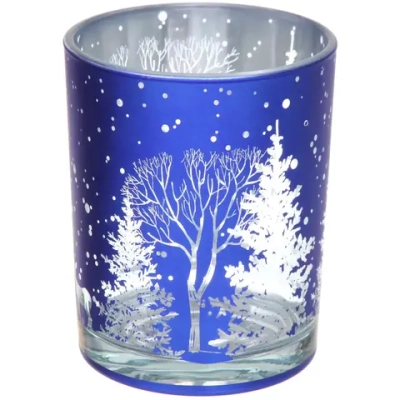 Подсвечник «Зимнее сияние» 10*12,5 см, Синий