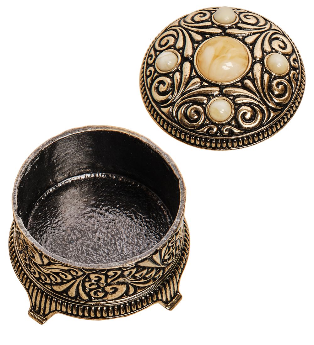 Народные промыслы AM-3267/1 Шкатулка «Вернисаж» (латунь, янтарь)