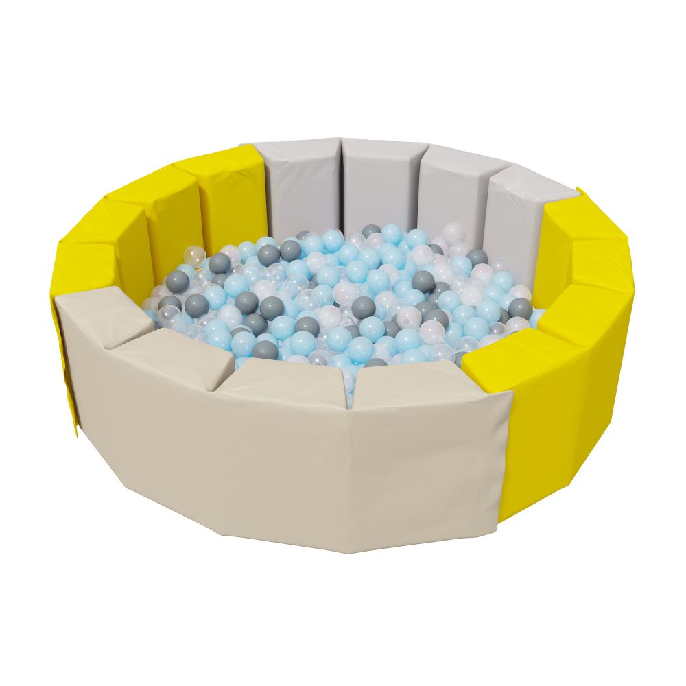 Сухой бассейн Romana «16 граней» (pastel), 300 шариков (Grey mix)