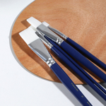 Набор кистей DELI "Finenolo", №4, плоская, березовая ручка 32 см, 6 штуки в уп., синтетика