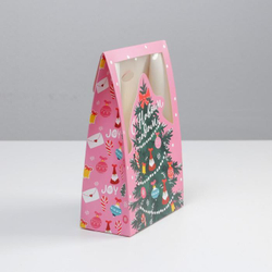 Коробка складная одиночная с окном «Розовые сладости», 22*15*7 см, 1 шт.