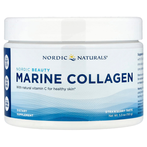 Nordic Naturals, Nordic Beauty, морской коллаген с витамином C, клубника, 150 г (5,3 унции)