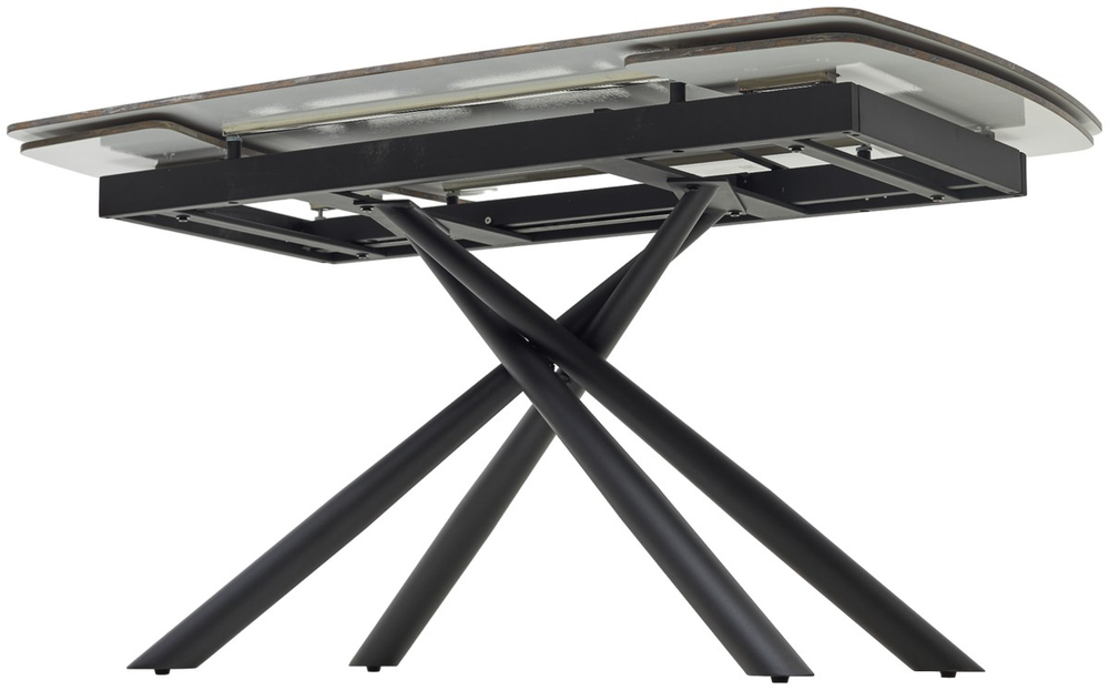 Стол М-City DISAUR Риволи (Rivoli) 140 Амбер Жаде (Gloss Amber Jade Solid Ceramic), Черный