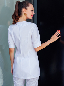 Белая медицинская блуза женская Бл-374 Медис
