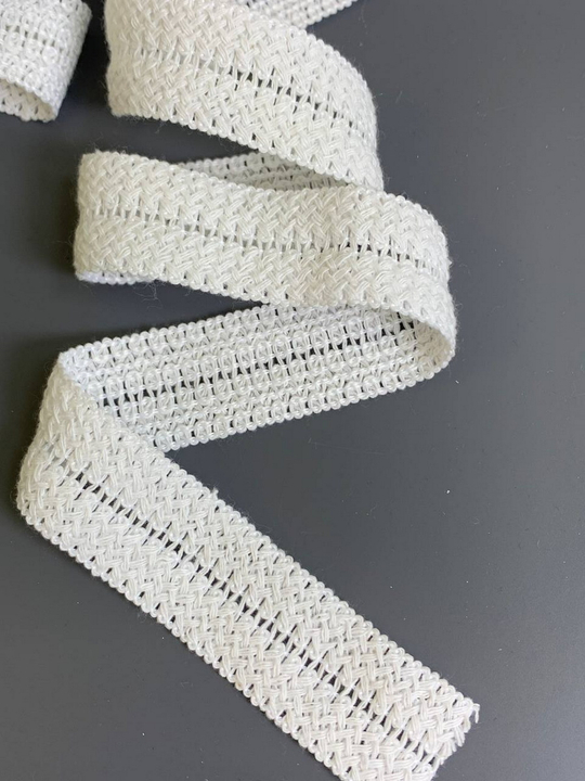 Тесьма хб, белый, 2,5см AF8411