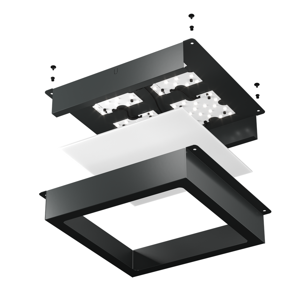 Комплект светильников Geniled Griliato Tetris x2 для ячейки 200x200 40Вт 5000К Опал Черный IP40