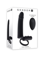 Черная вибронасадка для двойного проникновения Full Swing (Цвет: черный)