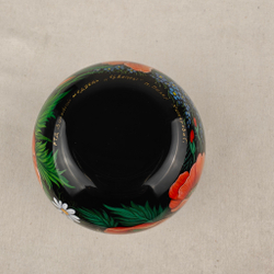 Вазочка с ручной росписью Палех "Маки и полевые цветы"