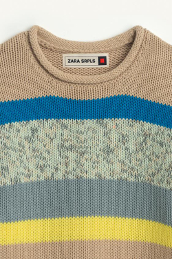 ZARA СВИТЕР С КРУГЛЫМ ВЫРЕЗОМ, РАЗНОЦВЕТНЫЙ