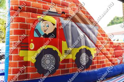 Коммерческий надувной батут "Строители 2" 10*8*5