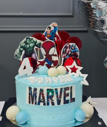 торт Marvel, торт на день рождения мальчика, торт супергероями,