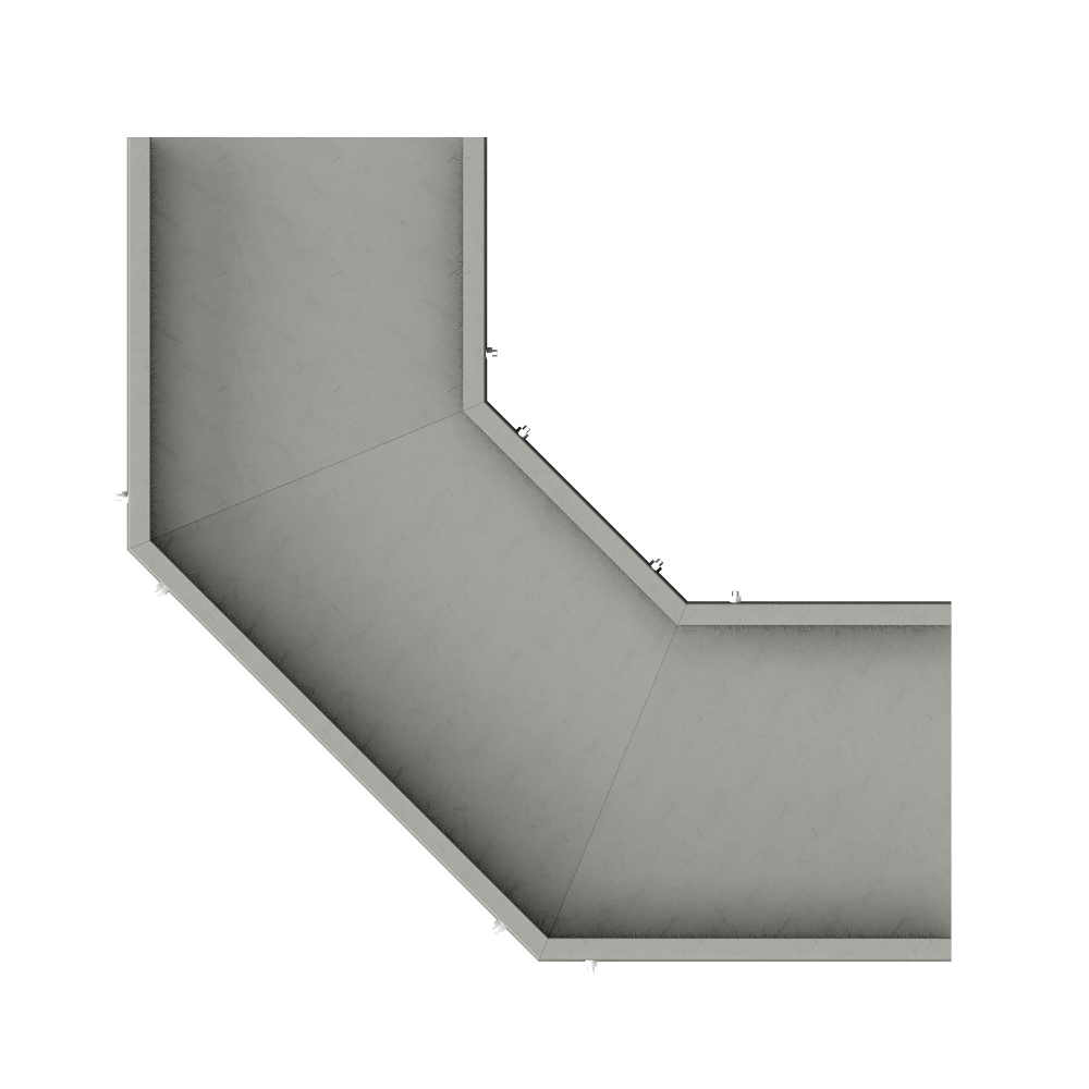 Угол горизонтальный 90 градусов 200х80, стеклопластик