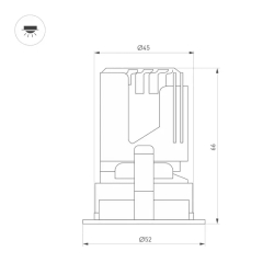 Светильник MS-ARADO-BUILT-R45-5W Warm3000 (WH-WH, 36 deg, 230V) (Arlight, IP20 Металл, 5 лет) 059102