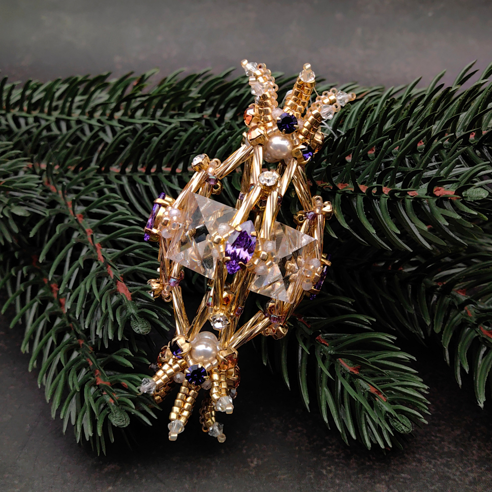 Набор для создания елочной игрушки Конфетка, Violet/Gold