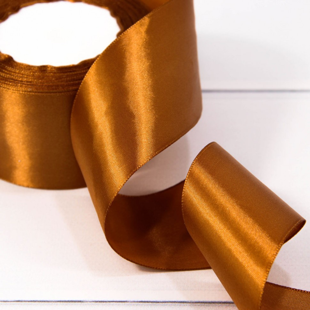 Лента Атласная 5см х 28м Сатин (Коричневый)