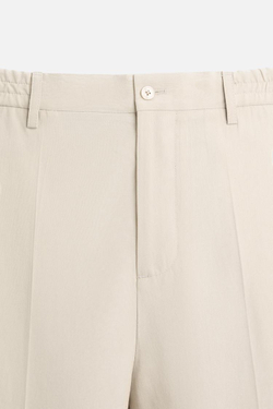 ZARA БРЮКИ ИЗ СМЕСОВОГО ЛИОЦЕЛЛА, БЕЖЕВЫЙ