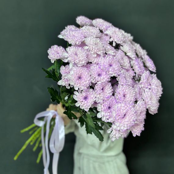 Букет из сиреневых хризантем, 9 шт.