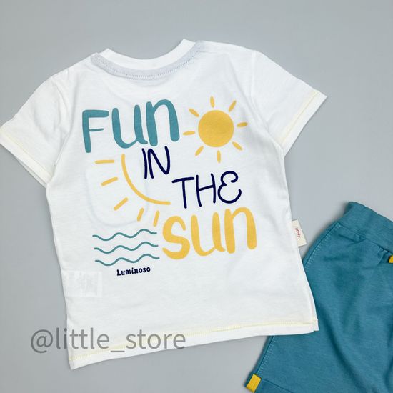 Комплект хлопковый "Fun" белый/бирюзовый