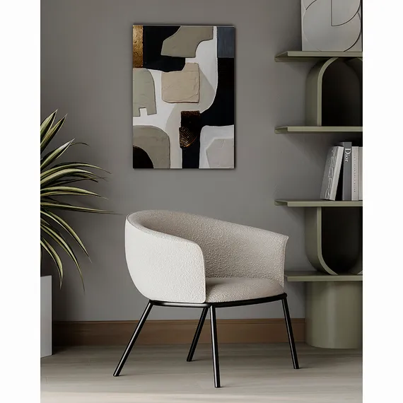 Кресло Paal бежевое букле