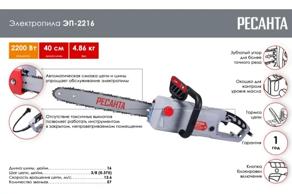 Электропила "Ресанта" ЭП-2216