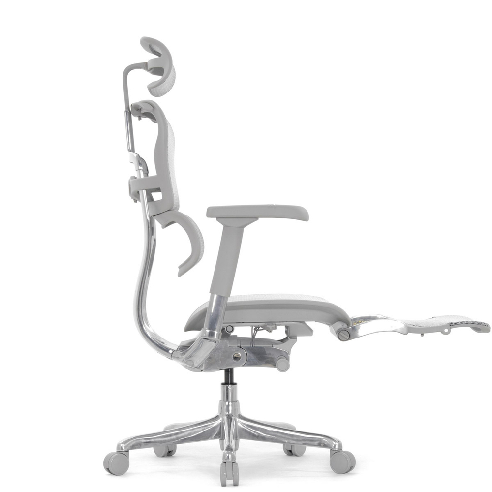 Кресло FALTO Ergohuman Elite 2 с подножкой ( серый каркас /сетка светлаяT-168-B2 Natural)