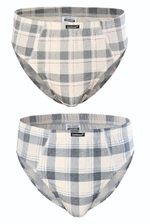 Набор из двух клетчатых хлопковых трусов-слипов (Размер: XXXL) (Цвет: бежевый)