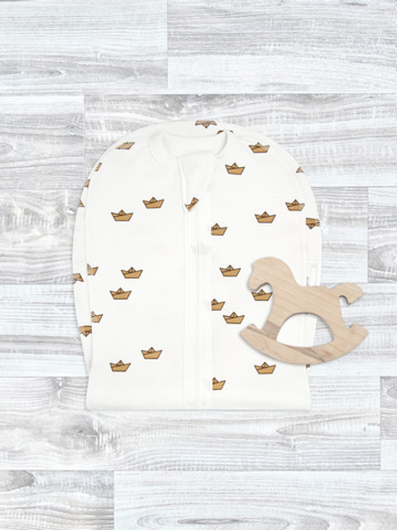 Пелёнка-кокон Mjölk Бумажные кораблики