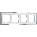 Рамка на 4 поста Baguette (белый/серебро)