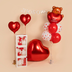 Сердце 81 см "Красное металлик"