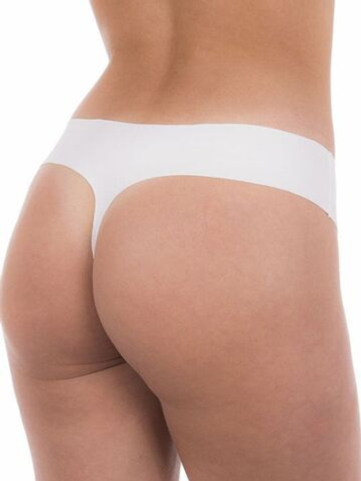 Бесшовные стринги из нежнейшего хлопкового полотна (Размер: L) (Цвет: молочный)